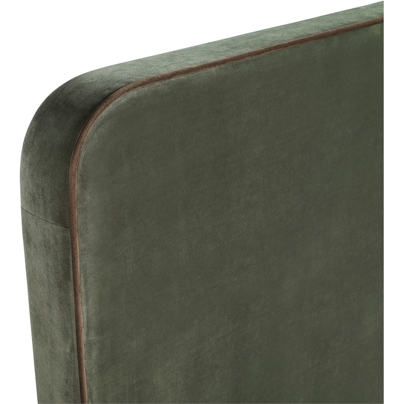 Bowery Hill Contemporary Green Durable Velvet Upholstered Full Bed