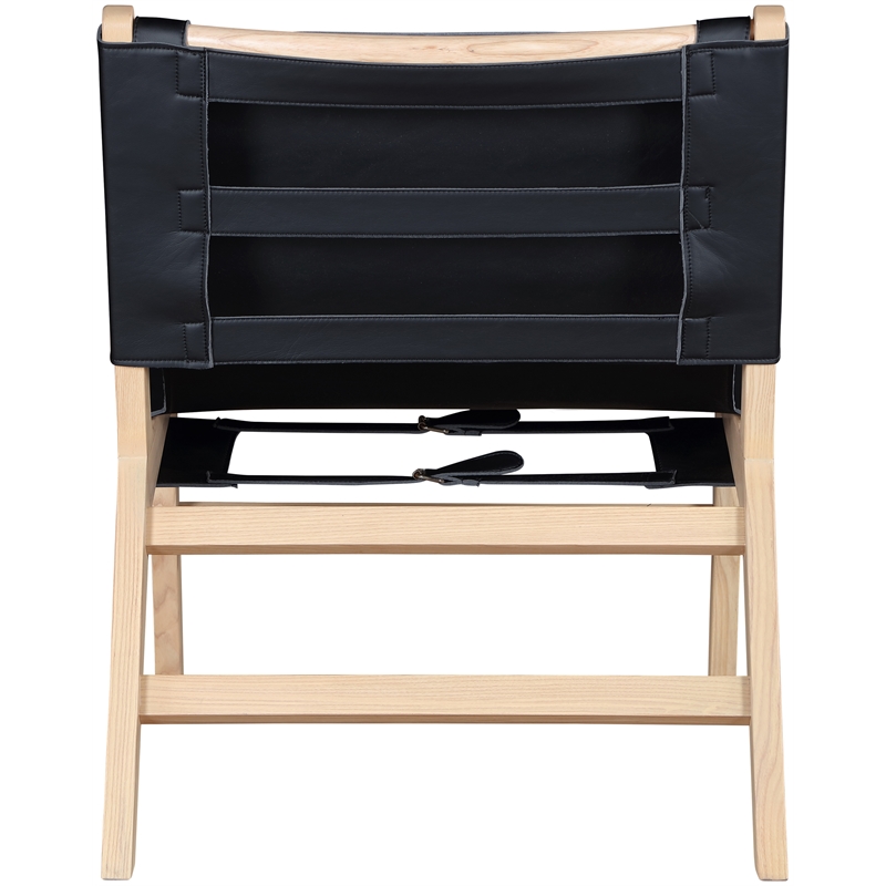Bowery Hill Contemporary Black Vegan Leather Upholstered Accent Chair