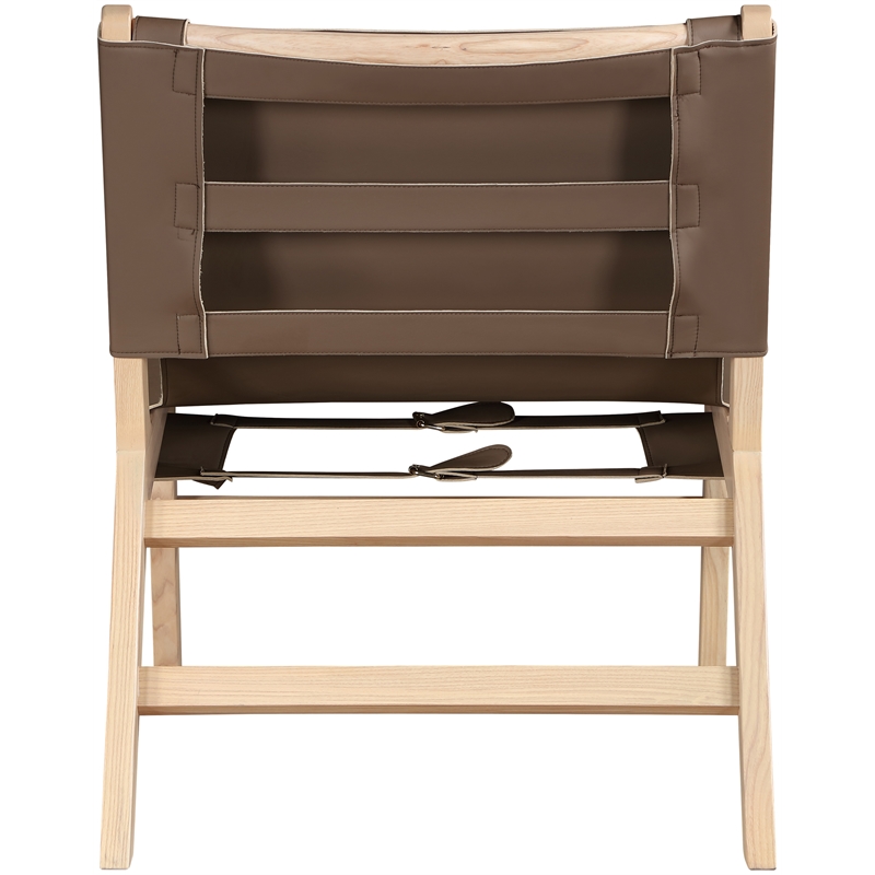 Bowery Hill Contemporary Brown Vegan Leather Upholstered Accent Chair
