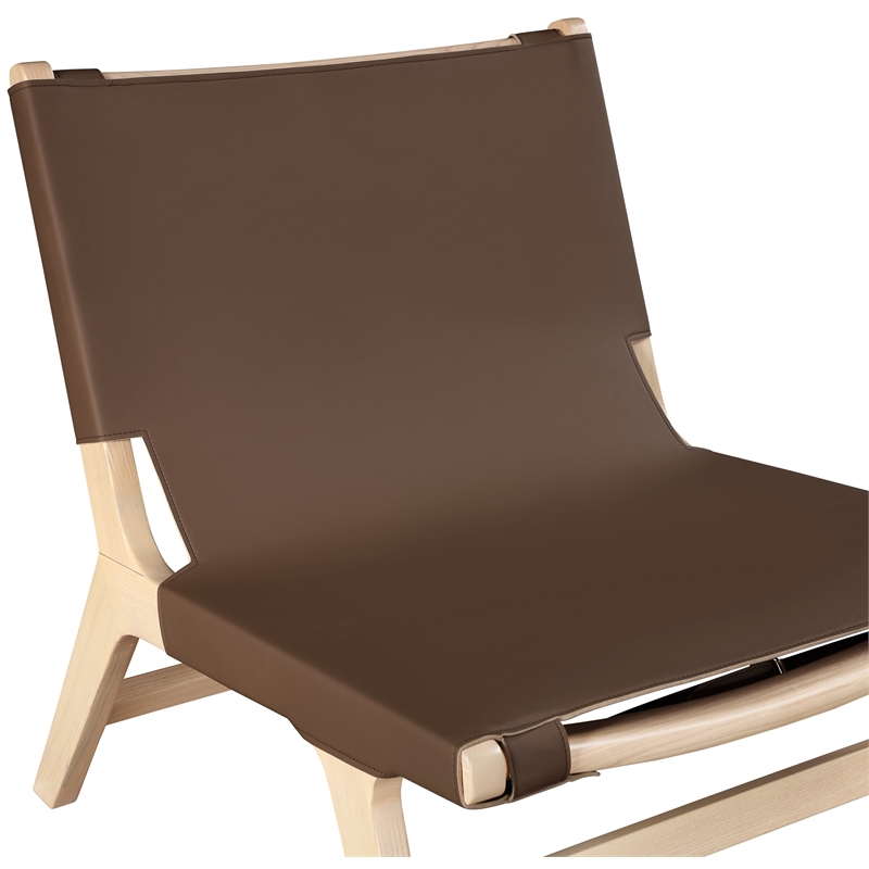 Bowery Hill Contemporary Brown Vegan Leather Upholstered Accent Chair