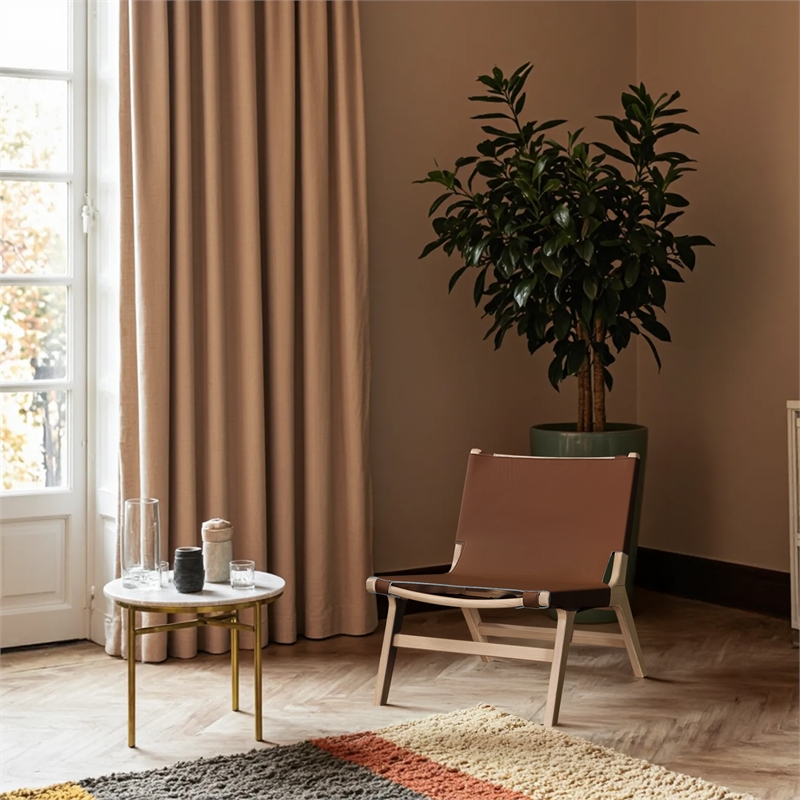 Bowery Hill Contemporary Cognac Vegan Leather Upholstered Accent Chair