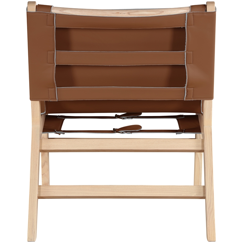 Bowery Hill Contemporary Cognac Vegan Leather Upholstered Accent Chair