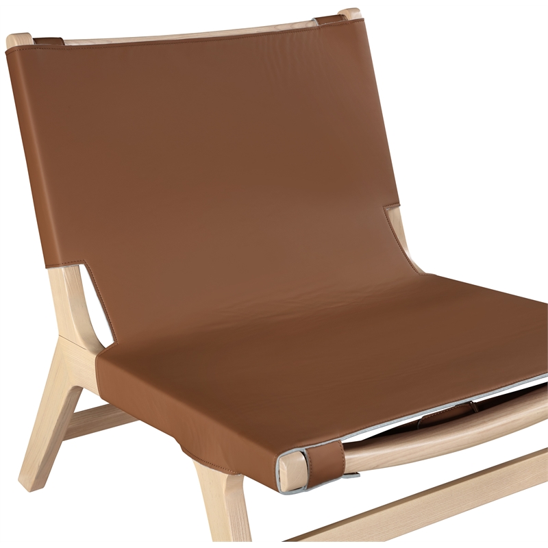 Bowery Hill Contemporary Cognac Vegan Leather Upholstered Accent Chair