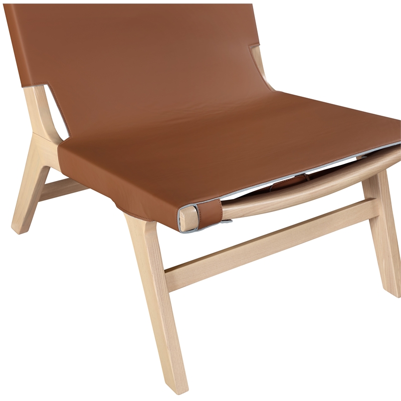 Bowery Hill Contemporary Cognac Vegan Leather Upholstered Accent Chair
