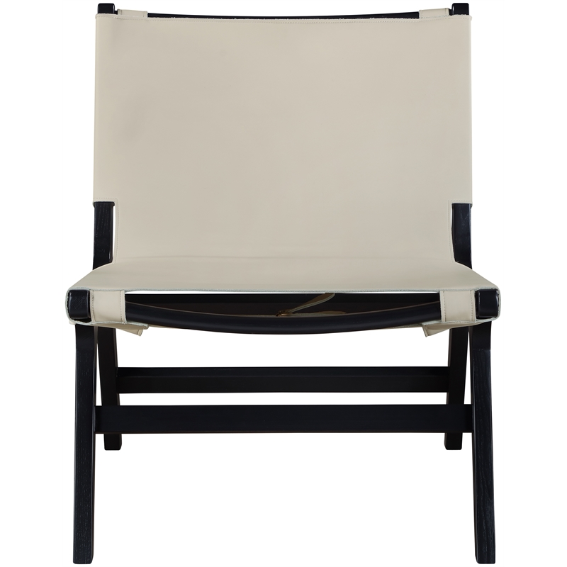 Bowery Hill Contemporary Beige Vegan Leather Upholstered Accent Chair