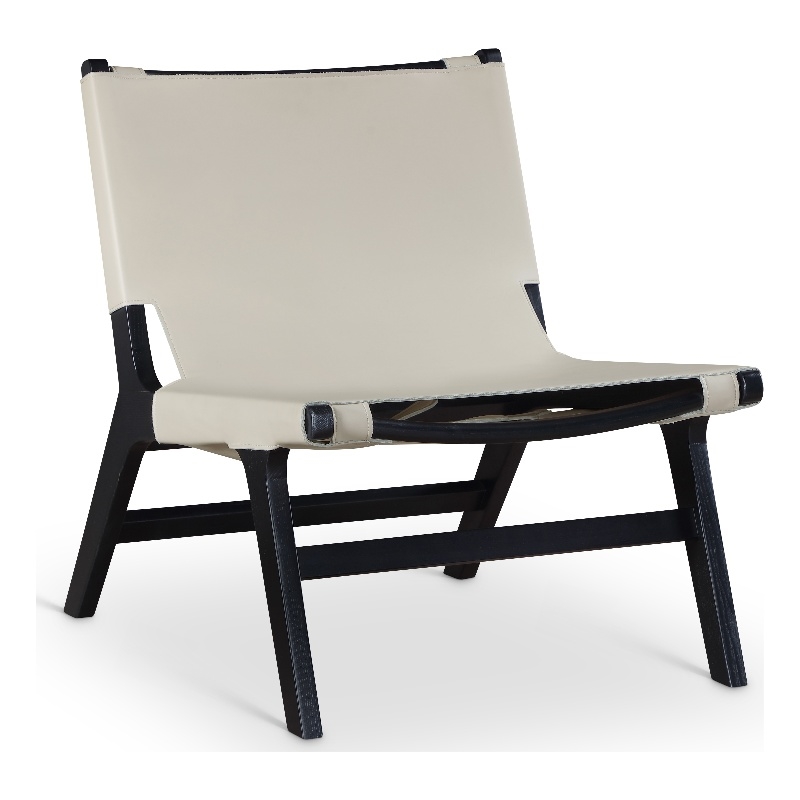 Bowery Hill Contemporary Beige Vegan Leather Upholstered Accent Chair