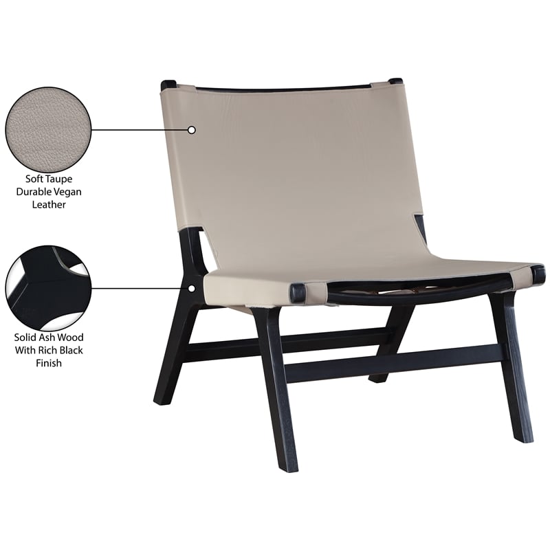 Bowery Hill Contemporary Taupe Vegan Leather Upholstered Accent Chair
