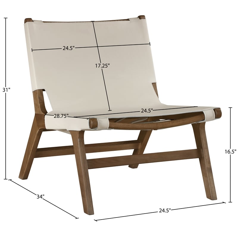 Bowery Hill Contemporary Beige Vegan Leather Upholstered Accent Chair