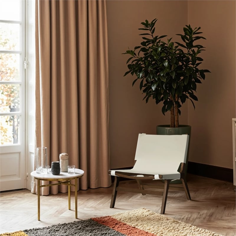 Bowery Hill Contemporary Cream Vegan Leather Upholstered Accent Chair