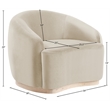Bowery Hill Contemporary Cream Durable Velvet Upholstered Chair