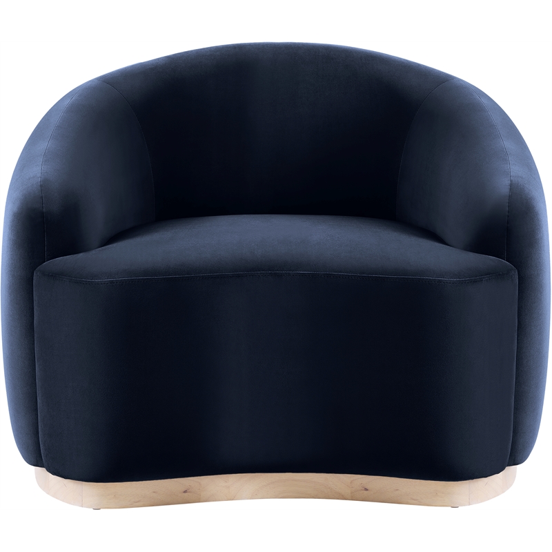 Bowery Hill Contemporary Navy Durable Velvet Upholstered Chair