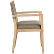 Bowery Hill Contemporary Brown Linen Textured Fabric Dining Arm Chair