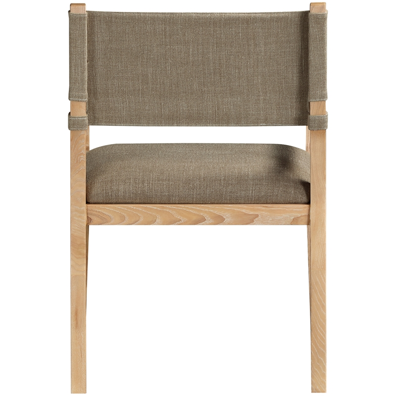 Bowery Hill Contemporary Brown Linen Textured Fabric Dining Arm Chair
