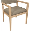 Bowery Hill Contemporary Brown Linen Textured Fabric Dining Arm Chair