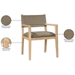 Bowery Hill Contemporary Brown Linen Textured Fabric Dining Arm Chair