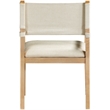 Bowery Hill Contemporary Cream Linen Textured Fabric Dining Arm Chair