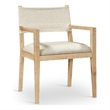 Bowery Hill Contemporary Cream Linen Textured Fabric Dining Arm Chair