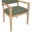 Bowery Hill Contemporary Olive Linen Textured Fabric Dining Arm Chair
