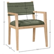 Bowery Hill Contemporary Olive Linen Textured Fabric Dining Arm Chair