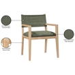 Bowery Hill Contemporary Olive Linen Textured Fabric Dining Arm Chair