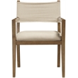Bowery Hill Contemporary Beige Linen Textured Fabric Dining Arm Chair