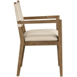 Bowery Hill Contemporary Beige Linen Textured Fabric Dining Arm Chair