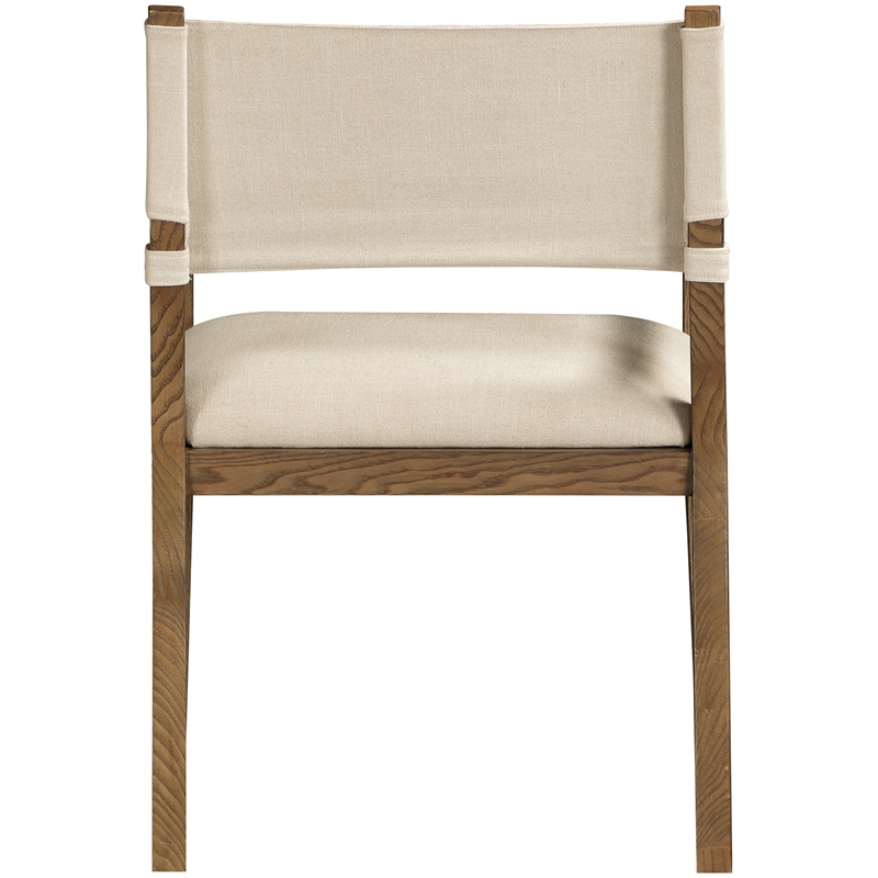 Bowery Hill Contemporary Beige Linen Textured Fabric Dining Arm Chair
