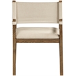 Bowery Hill Contemporary Beige Linen Textured Fabric Dining Arm Chair