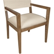 Bowery Hill Contemporary Beige Linen Textured Fabric Dining Arm Chair