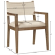 Bowery Hill Contemporary Beige Linen Textured Fabric Dining Arm Chair