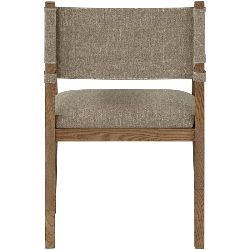 Bowery Hill Contemporary Brown Linen Textured Fabric Dining Arm Chair