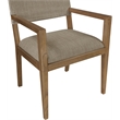 Bowery Hill Contemporary Brown Linen Textured Fabric Dining Arm Chair