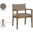Bowery Hill Contemporary Brown Linen Textured Fabric Dining Arm Chair