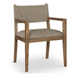 Bowery Hill Contemporary Brown Linen Textured Fabric Dining Arm Chair