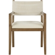 Bowery Hill Contemporary Cream Linen Textured Fabric Dining Arm Chair