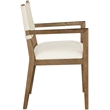 Bowery Hill Contemporary Cream Linen Textured Fabric Dining Arm Chair