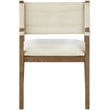Bowery Hill Contemporary Cream Linen Textured Fabric Dining Arm Chair
