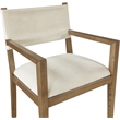 Bowery Hill Contemporary Cream Linen Textured Fabric Dining Arm Chair