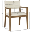 Bowery Hill Contemporary Cream Linen Textured Fabric Dining Arm Chair