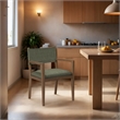 Bowery Hill Contemporary Olive Linen Textured Fabric Dining Arm Chair