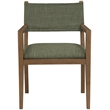 Bowery Hill Contemporary Olive Linen Textured Fabric Dining Arm Chair