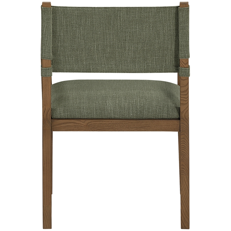 Bowery Hill Contemporary Olive Linen Textured Fabric Dining Arm Chair