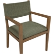 Bowery Hill Contemporary Olive Linen Textured Fabric Dining Arm Chair