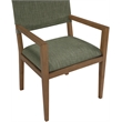 Bowery Hill Contemporary Olive Linen Textured Fabric Dining Arm Chair