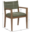 Bowery Hill Contemporary Olive Linen Textured Fabric Dining Arm Chair