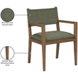 Bowery Hill Contemporary Olive Linen Textured Fabric Dining Arm Chair