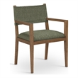 Bowery Hill Contemporary Olive Linen Textured Fabric Dining Arm Chair