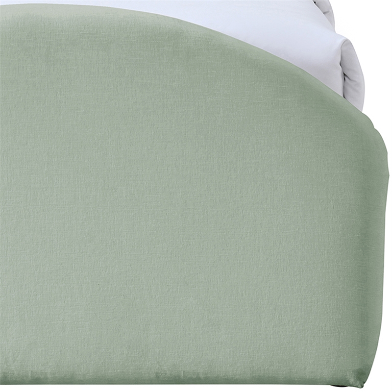 Bowery Hill Contemporary Mint Chenille Fabric Upholstered Twin Bed