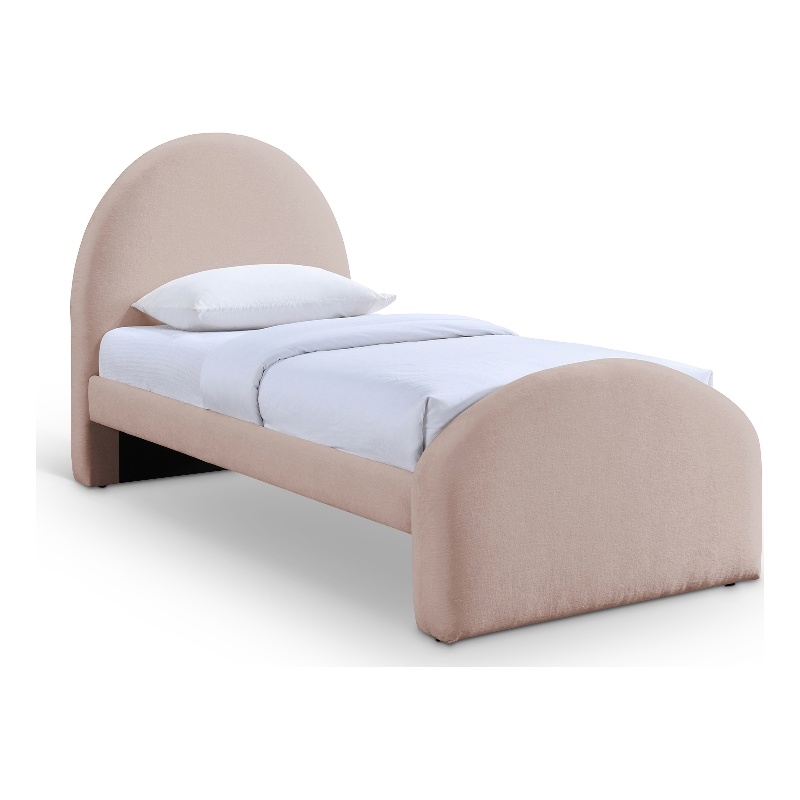Bowery Hill Contemporary Pink Chenille Fabric Upholstered Twin Bed