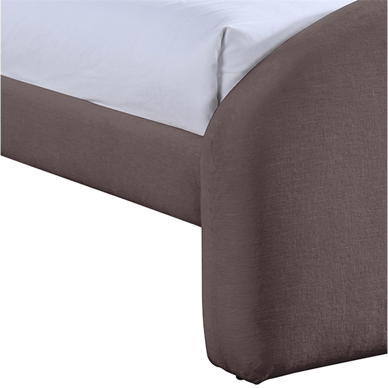 Bowery Hill Contemporary Purple Chenille Fabric Upholstered Twin Bed